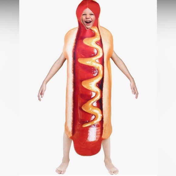 Kute’N’Koo realistic Hot Dog kids costume size L (9-12) ❤️🌭💛🌭 - Picture 13 of 16